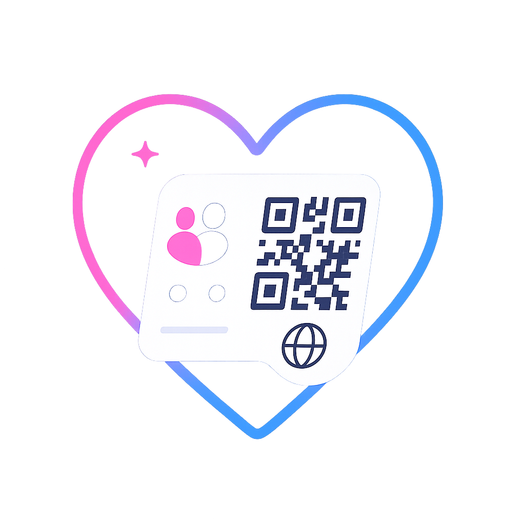 Preview of the UusLove page showing a heart and QR Code
